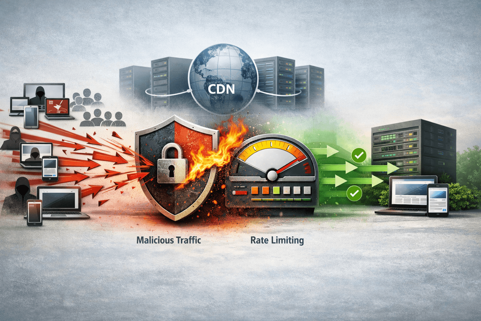 ddos layer 7: vì sao cdn chống ddos cần waf và rate limiting?