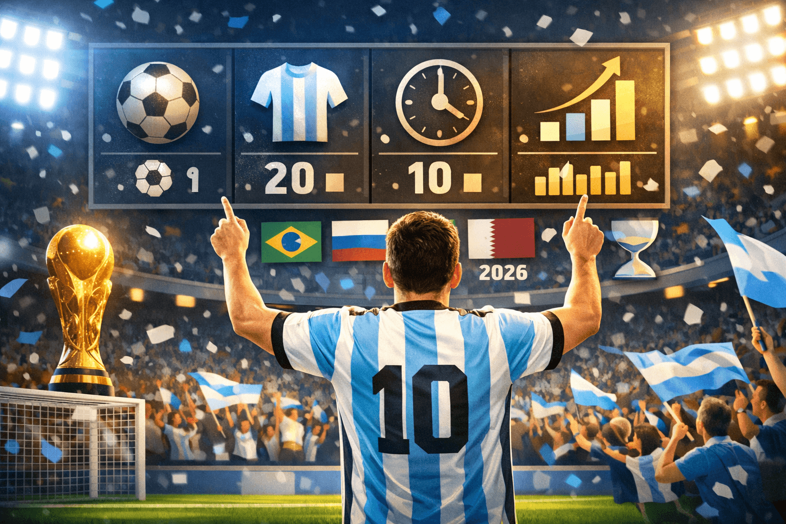 Thống kê của Messi cho đội tuyển Argentina đến hết World Cup 2026
