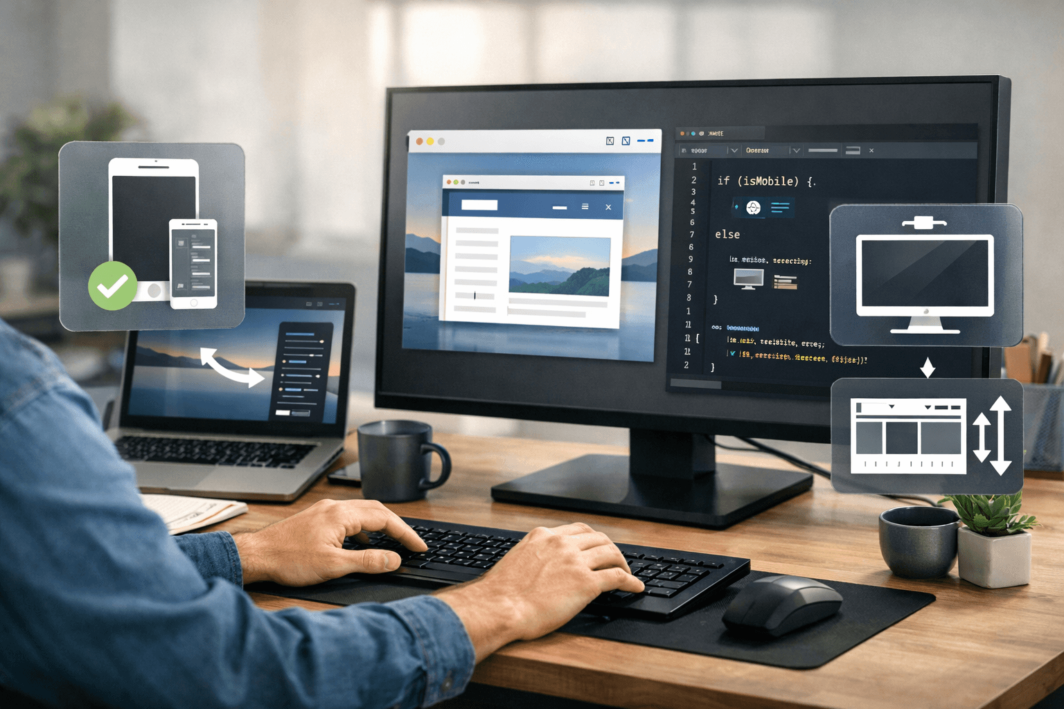Phát hiện chế độ chạy và thay đổi hình học bằng JavaScript