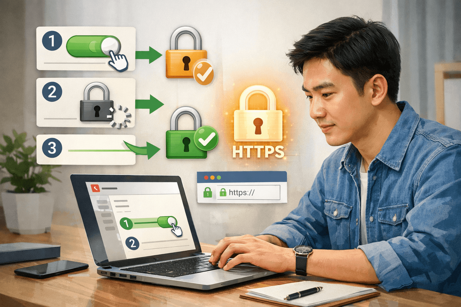 Bật HTTPS theo đúng thứ tự