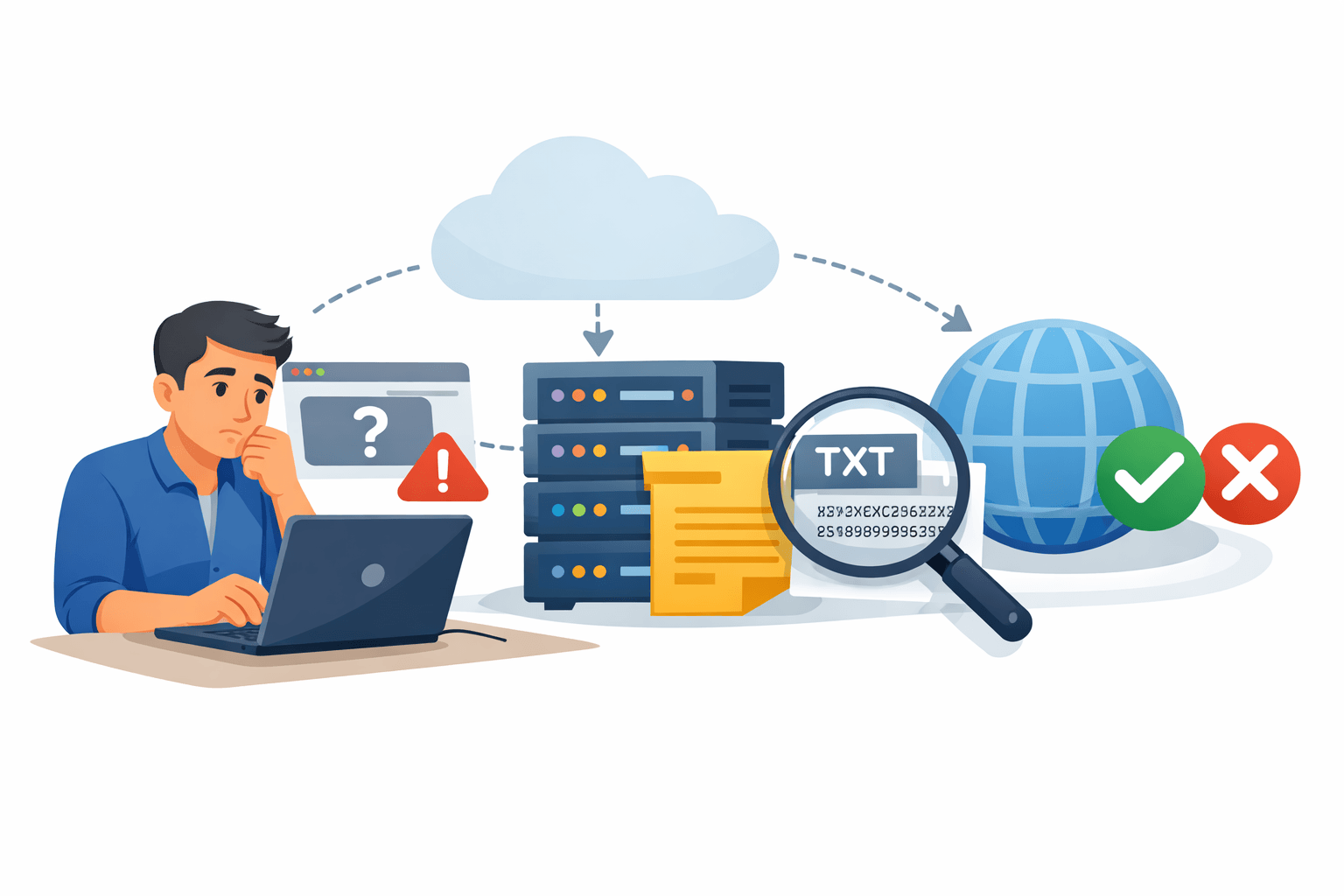 Nếu dùng DNS TXT