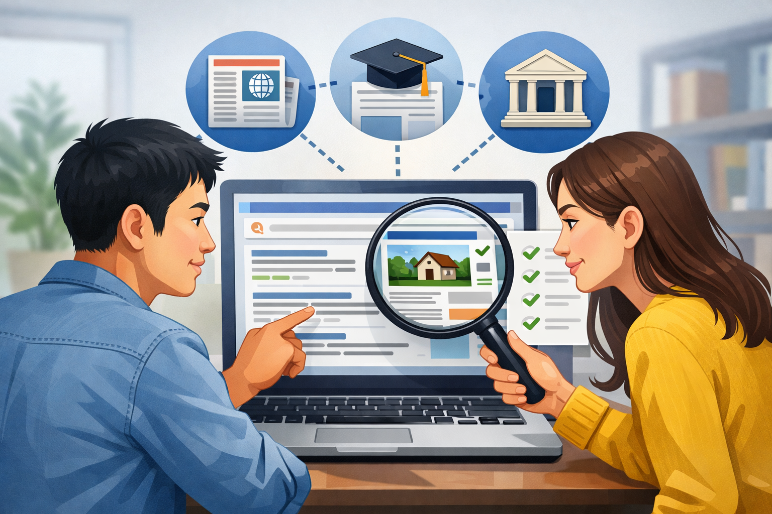 Kiểm tra website trong Preferred Sources